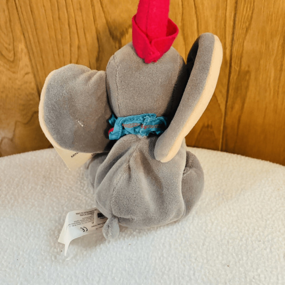 Vintage Disney Store Dumbo Plush Elephant Red Hat Gray Stuffed Animal 10” NWT - Picture 5 of 7